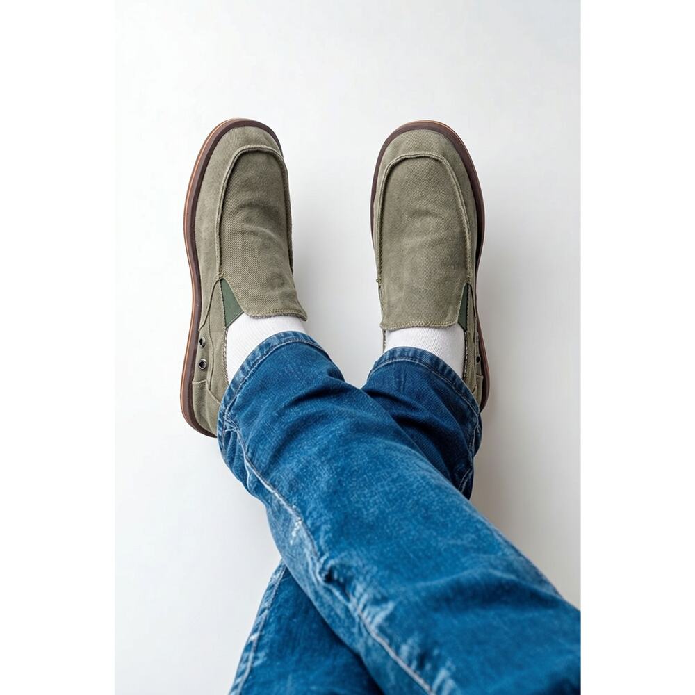 Dockers Moccasin Slip On Casual Shoes Green Mens Size M 8-9